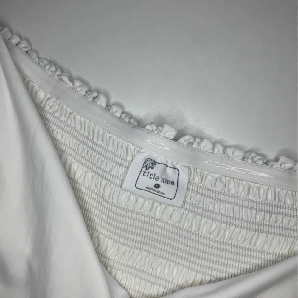 Title Nine White Twist Halter Swim Dress - Picture 6 of 7